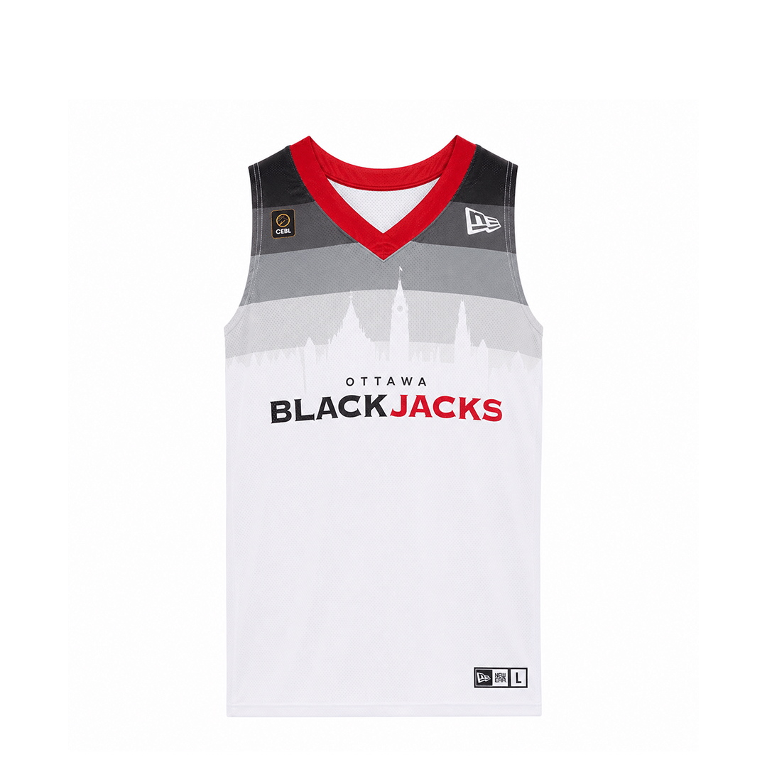 New Era OTTAWA BLACKJACKS REPLICA AWAY JERSEY WHITE