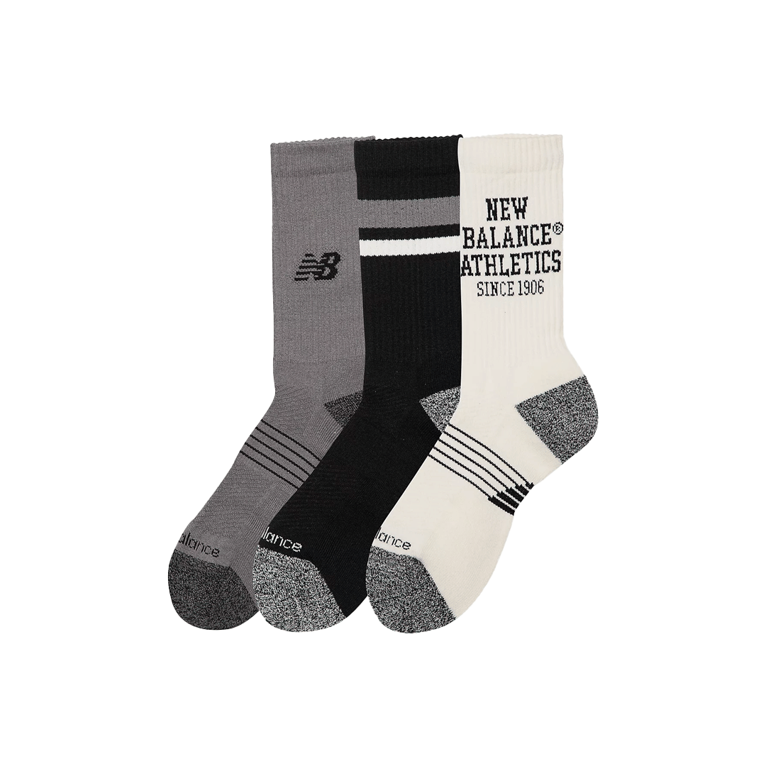 New Balance ACTIVE GRAPHIC CREW SOCKS 3 PACK BLACK MULTI