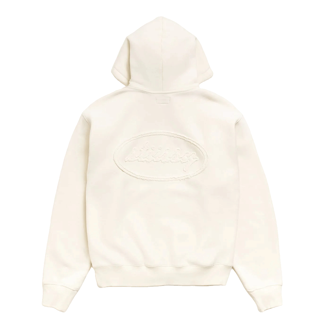 Stussy CURSIVE APPLIQUE ZIP HOODIE NATURAL