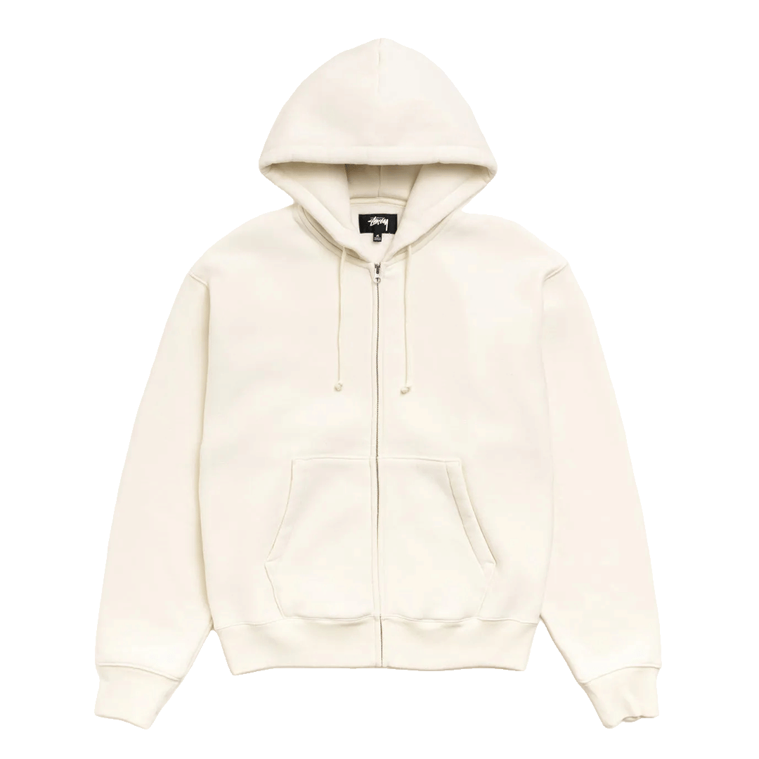 Stussy CURSIVE APPLIQUE ZIP HOODIE NATURAL