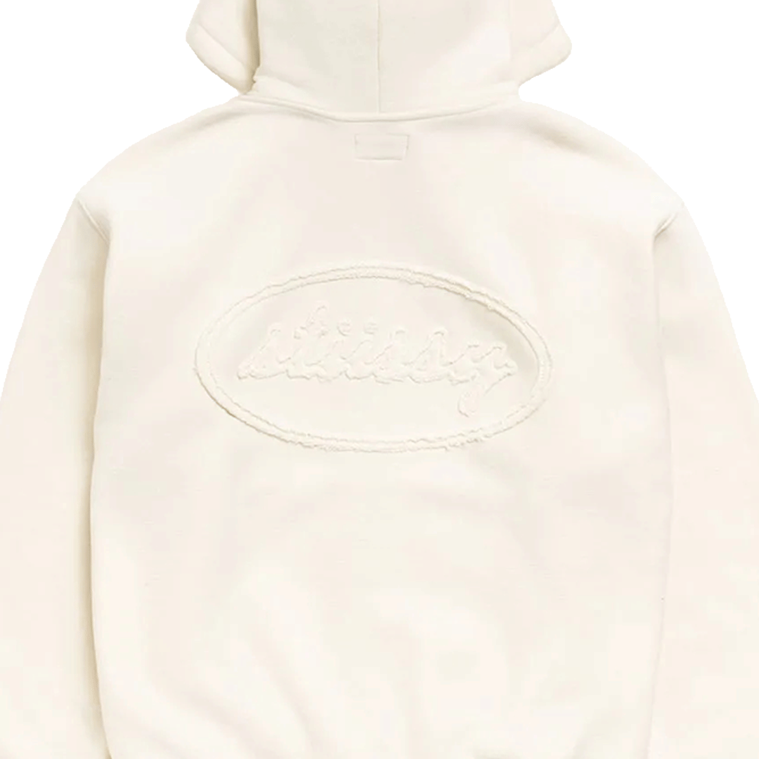 Stussy CURSIVE APPLIQUE ZIP HOODIE NATURAL