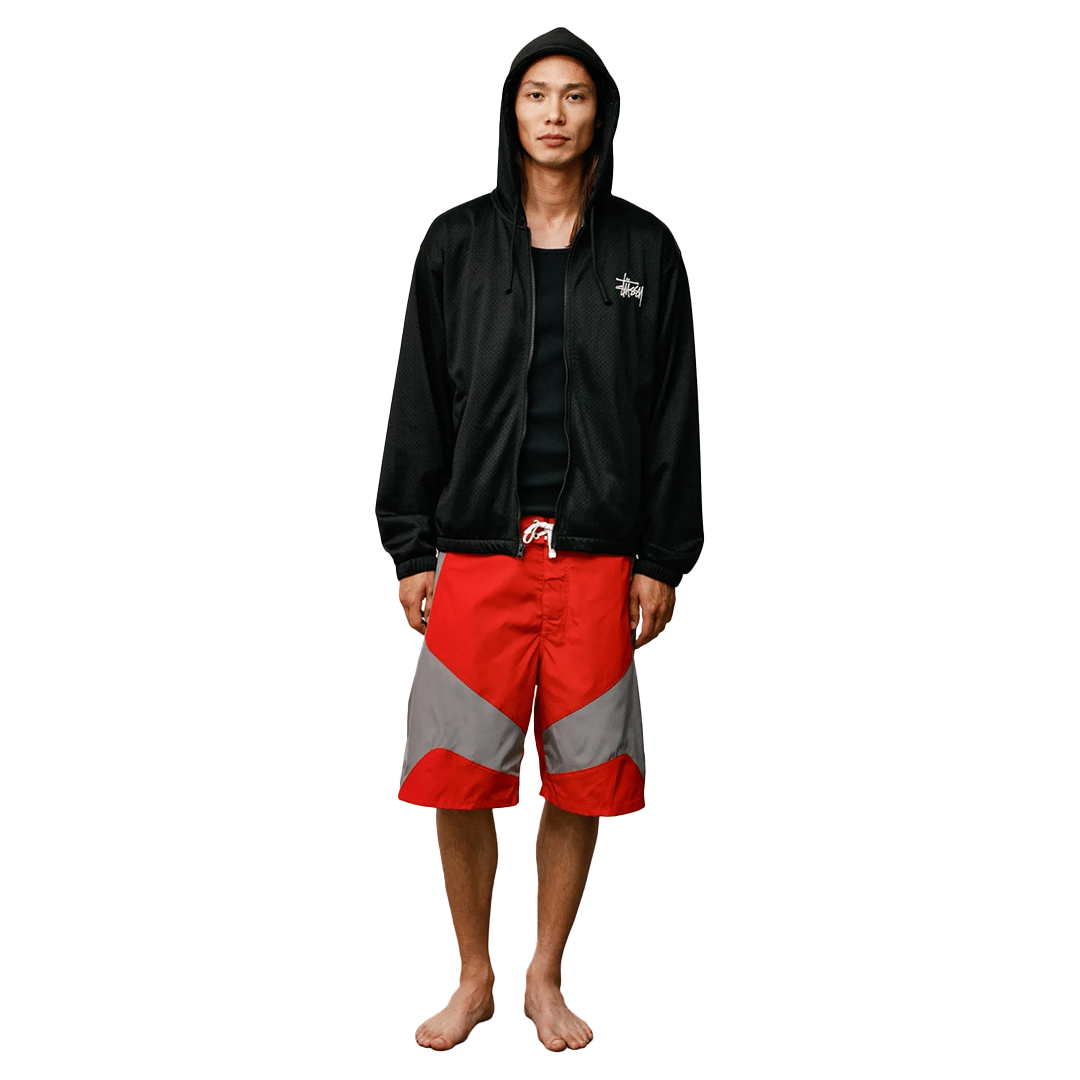Stussy ATHLETIC MESH ZIP HOODIE BLACK