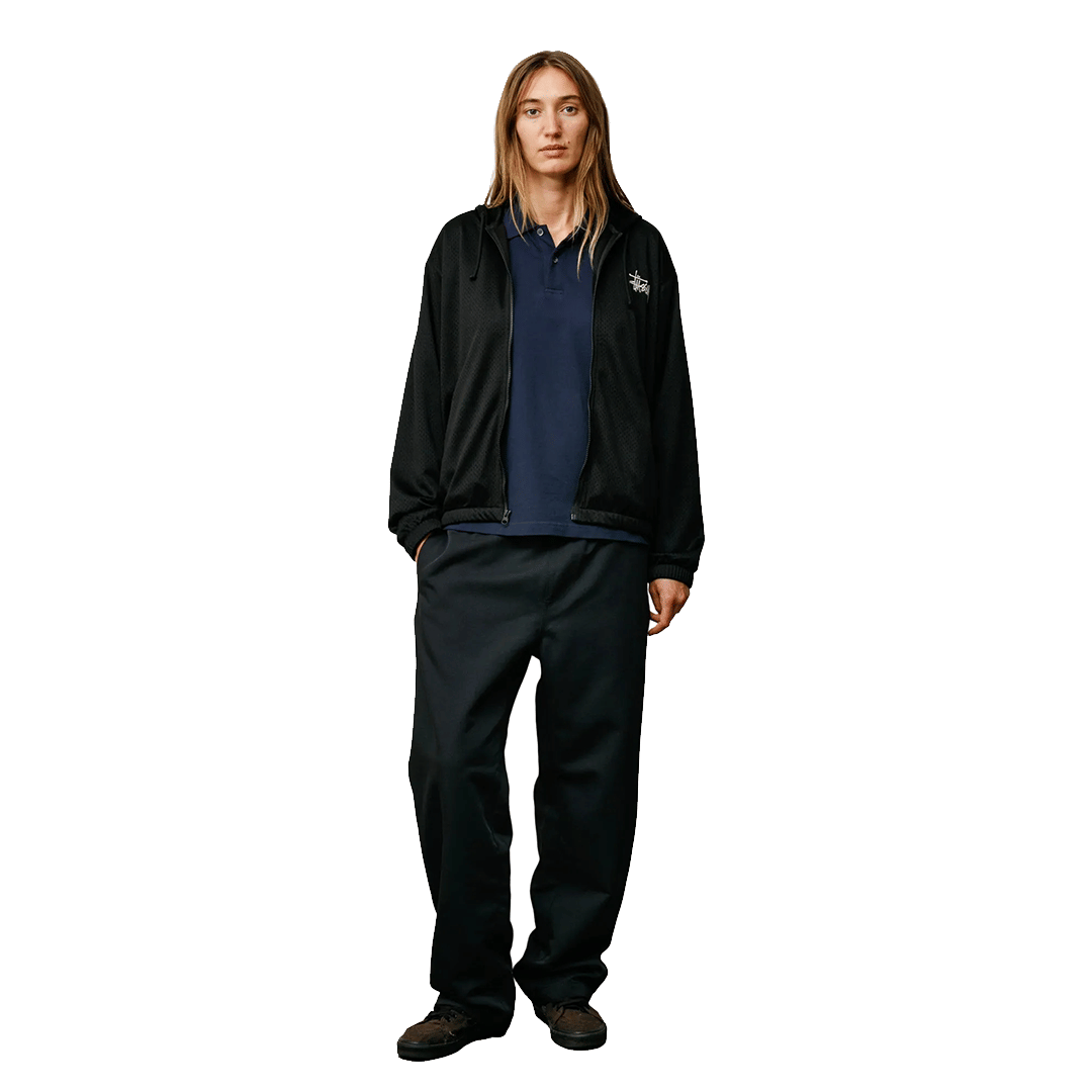 Stussy ATHLETIC MESH ZIP HOODIE BLACK