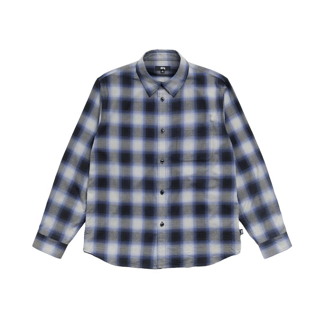Stussy BEACH OMBRE PLAID SHIRT BLACK