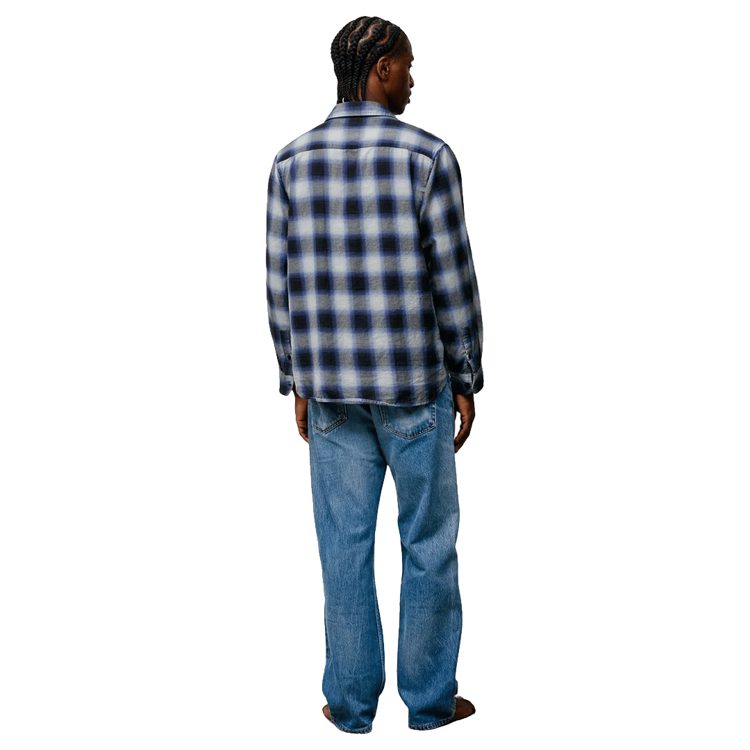 Stussy BEACH OMBRE PLAID SHIRT BLACK