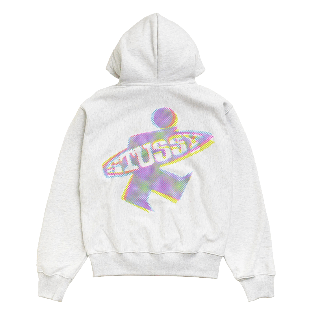 Stussy DOT SURF ZIP HOODIE ASH HEATHER