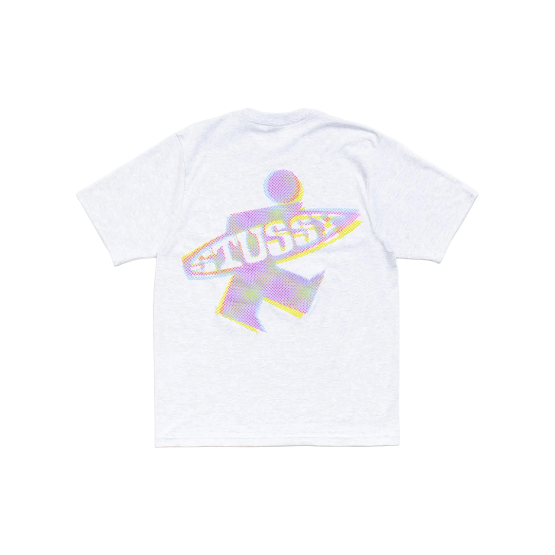 Stussy DOT SURF PUFF PRINT TEE ASH HEATHER