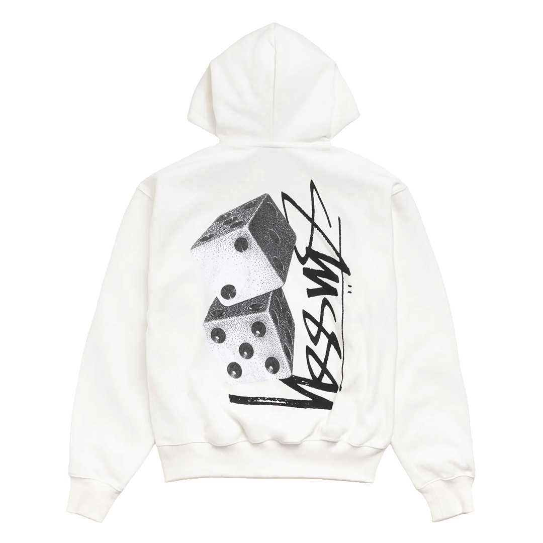 Stussy TALL DICE ZIP HOODIE OFF WHITE