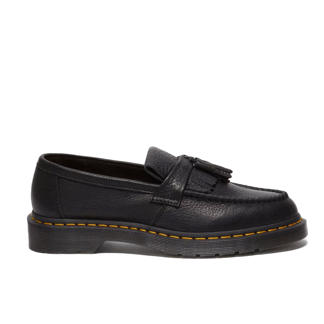 Dr. Martens ADRIAN YELLOW STICH AMBASSADOR LEATHER LOAFERS BLACK