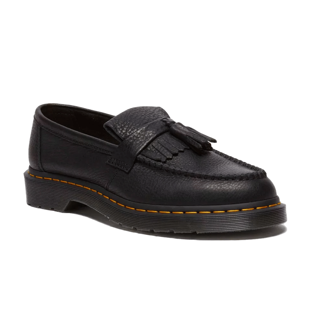 Dr. Martens ADRIAN YELLOW STICH AMBASSADOR LEATHER LOAFERS BLACK