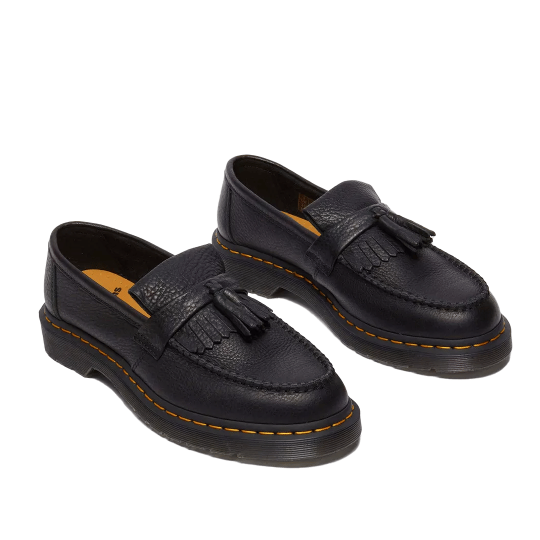 Dr. Martens ADRIAN YELLOW STICH AMBASSADOR LEATHER LOAFERS BLACK