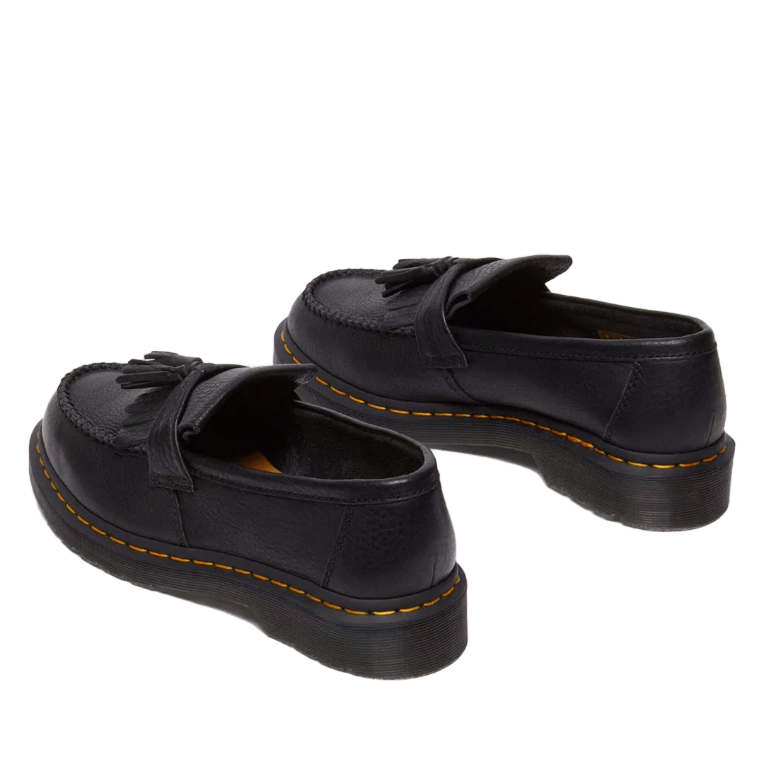 Dr. Martens ADRIAN YELLOW STICH AMBASSADOR LEATHER LOAFERS BLACK