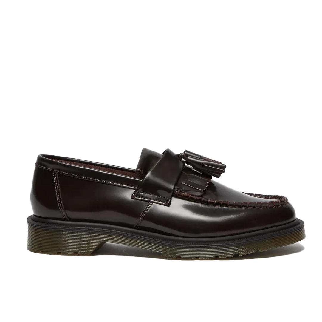 Dr. Martens ADRIAN ARCADIA LEATHER TASSLE LOAFERS CHERRY RED-ARCADIA
