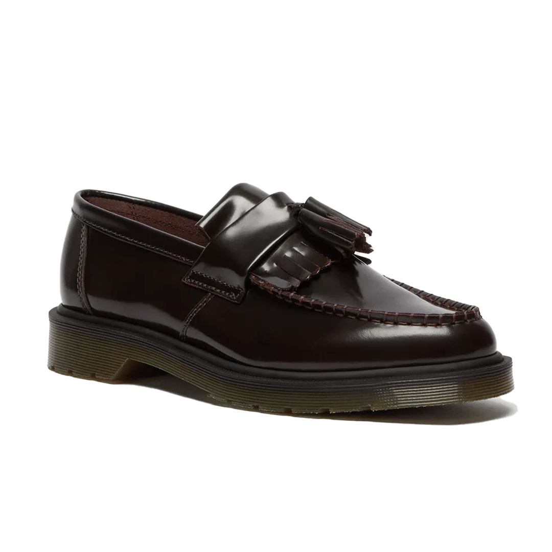 Dr. Martens ADRIAN ARCADIA LEATHER TASSLE LOAFERS CHERRY RED-ARCADIA