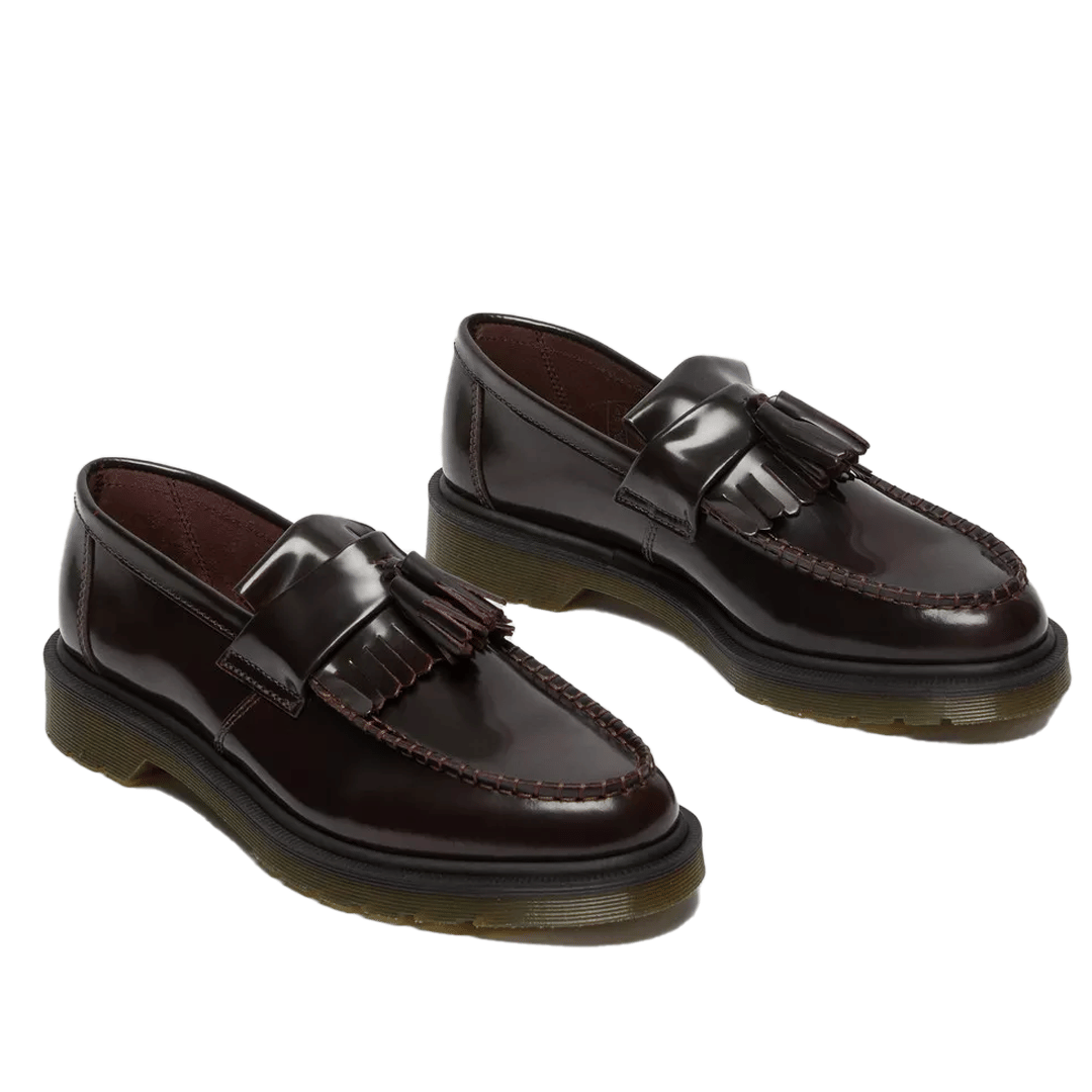 Dr. Martens ADRIAN ARCADIA LEATHER TASSLE LOAFERS CHERRY RED-ARCADIA