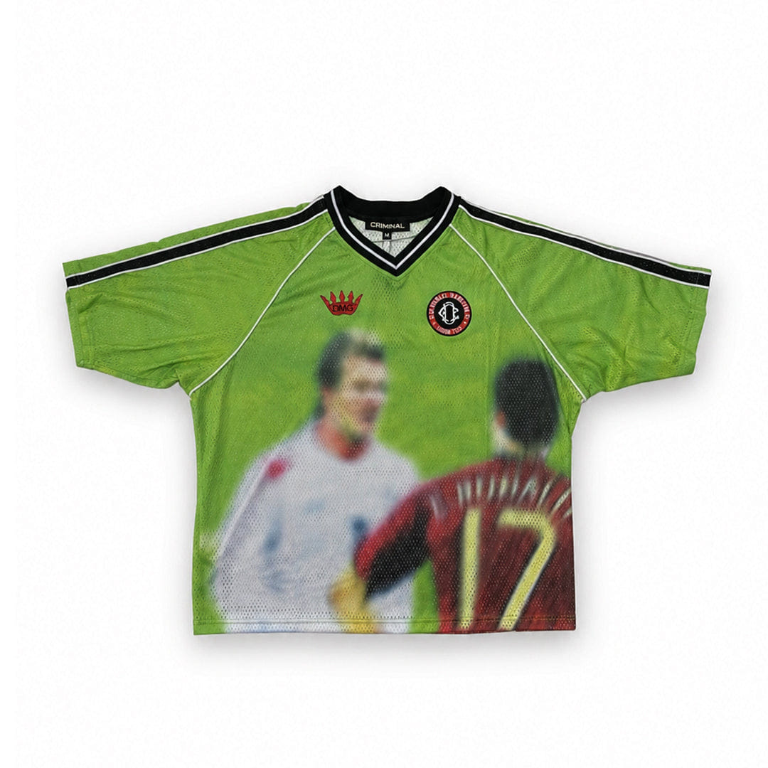 CRIMINAL DAMAGE FRENEMIES FOOTBALL SHIRT GREEN/MULTI