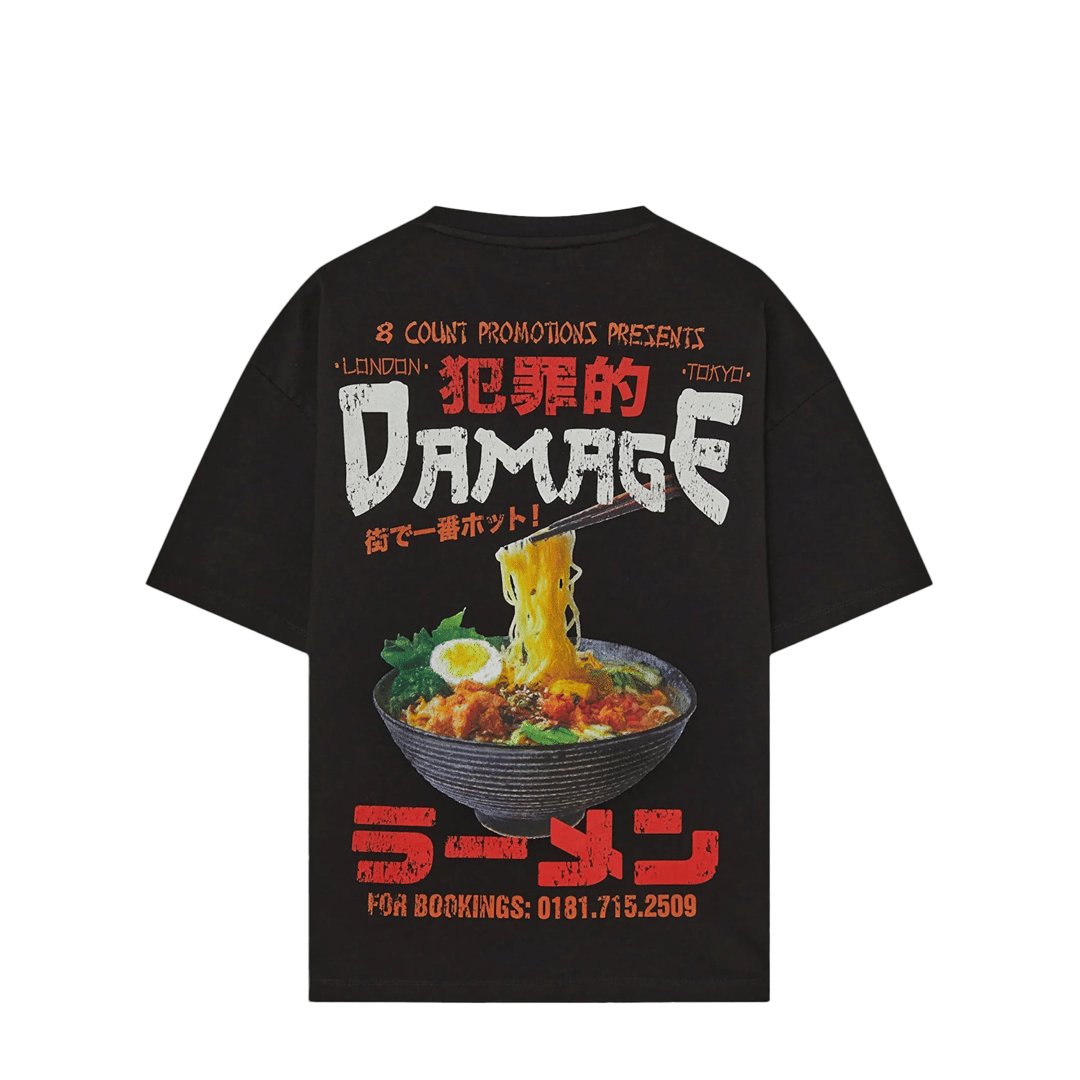 CRIMINAL DAMAGE RAMEN T-SHIRT BLACK