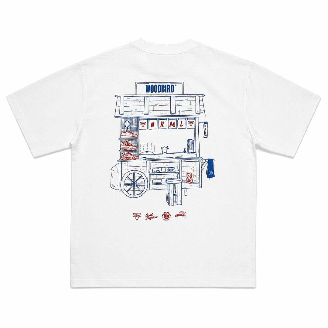 WOODBIRD LIMITED EDITION WOODBIRD X NRML "FOOD TRUCK" T-SHIRT WHITE