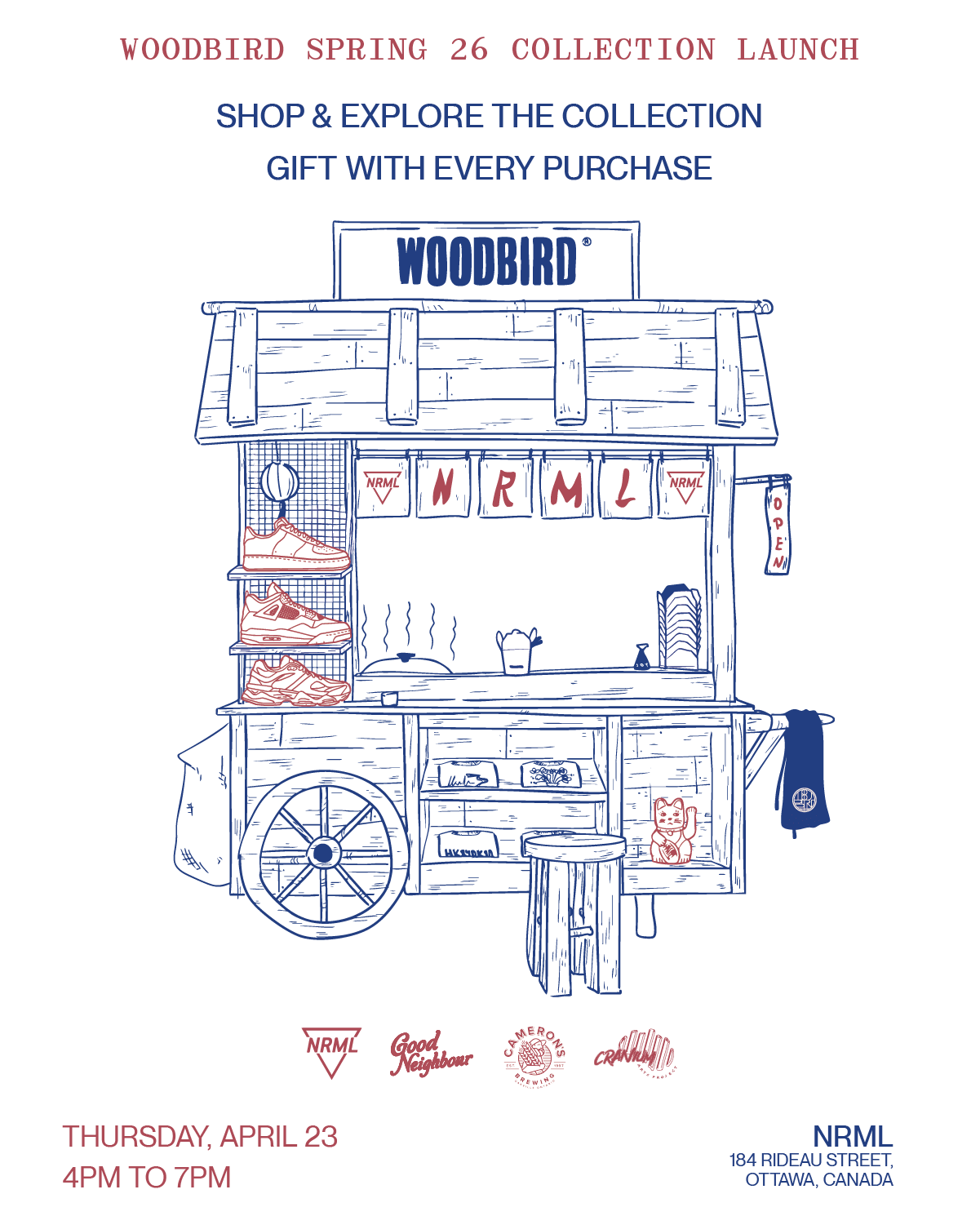 WOODBIRD LIMITED EDITION WOODBIRD X NRML "FOOD TRUCK" T-SHIRT WHITE