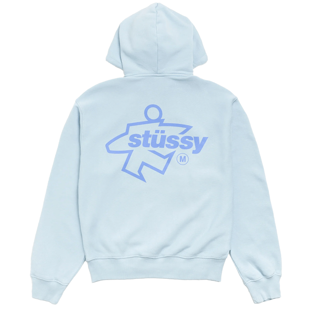 Stussy SURF SIZE ZIP HOODIE SKY BLUE