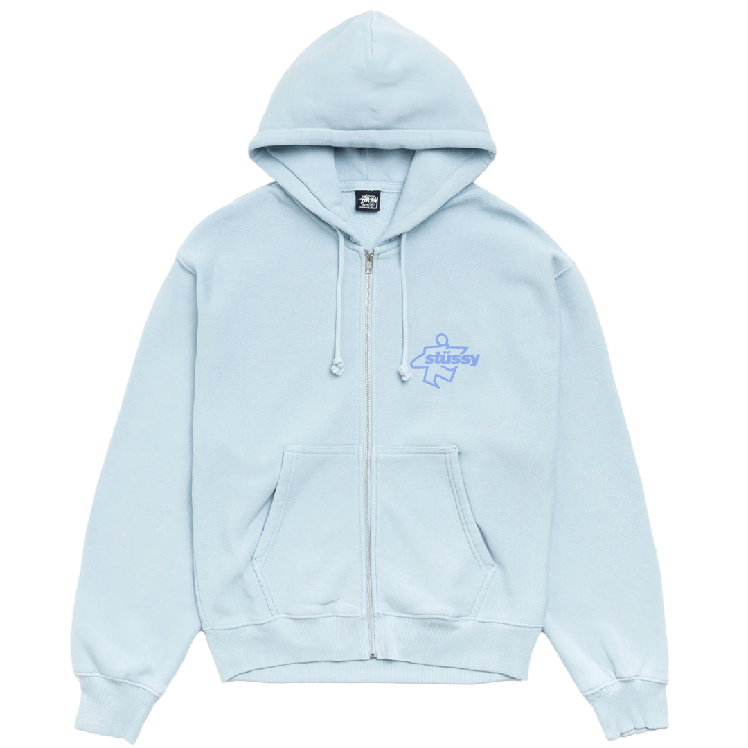 Stussy SURF SIZE ZIP HOODIE SKY BLUE
