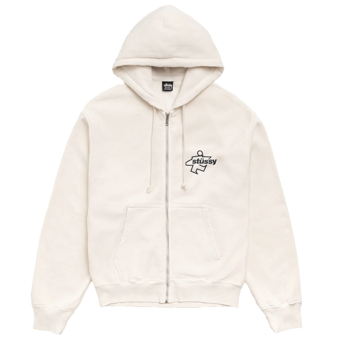 Stussy SURF SIZE ZIP HOODIE BONE