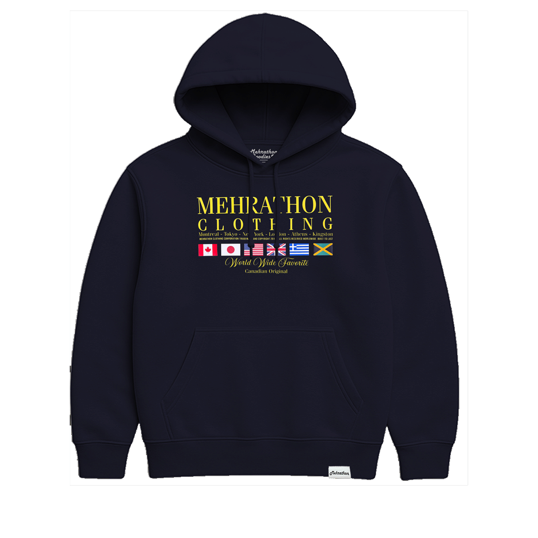 mehrathon WORLDWIDE FAVORITE HOODIE NAVY