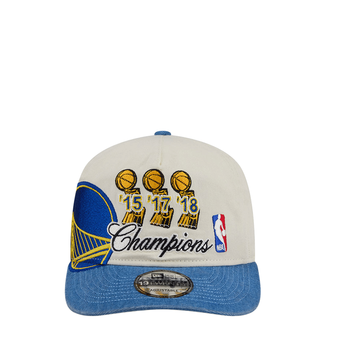 New Era GOLDEN STATE WARRIORS CHAMPIONS 19TWENTY ADJUSTABLE BEIGE HAT