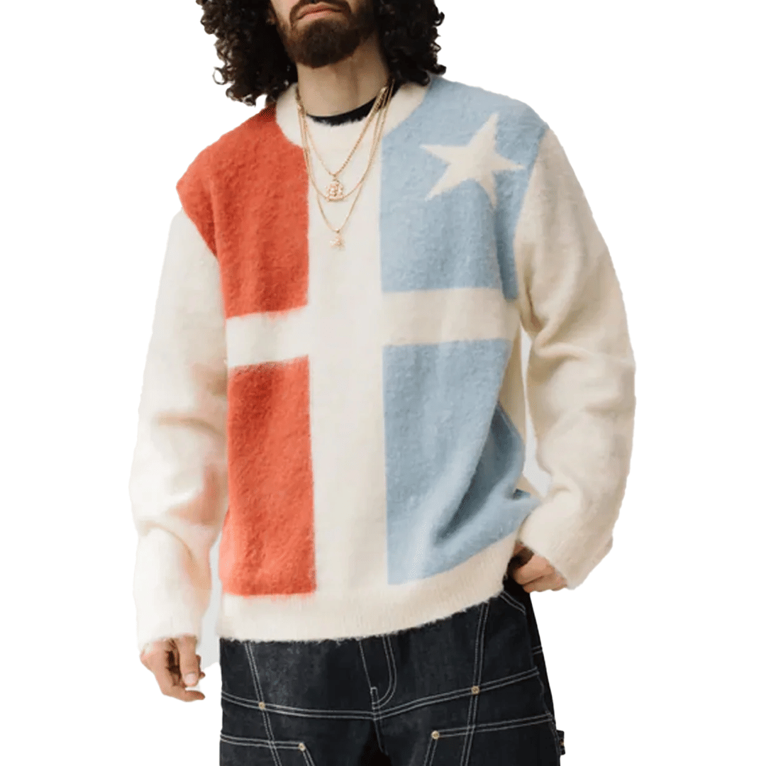 BRIGADE LARES FLAG SWEATER WHITE