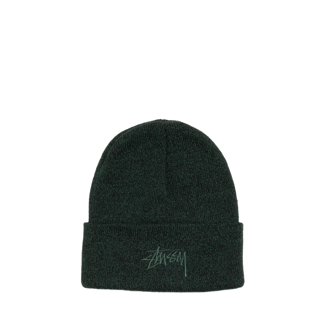 Stussy CUFF BEANIE STOCK MARLED HUNTER GREEN