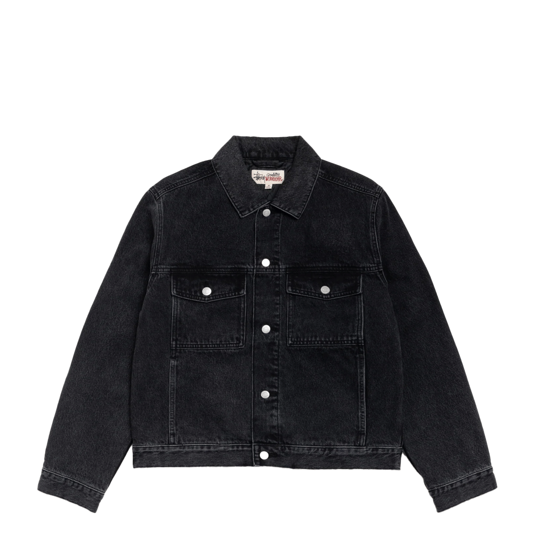 Stussy LINED DENIM TRUCKER JACKET BLACK