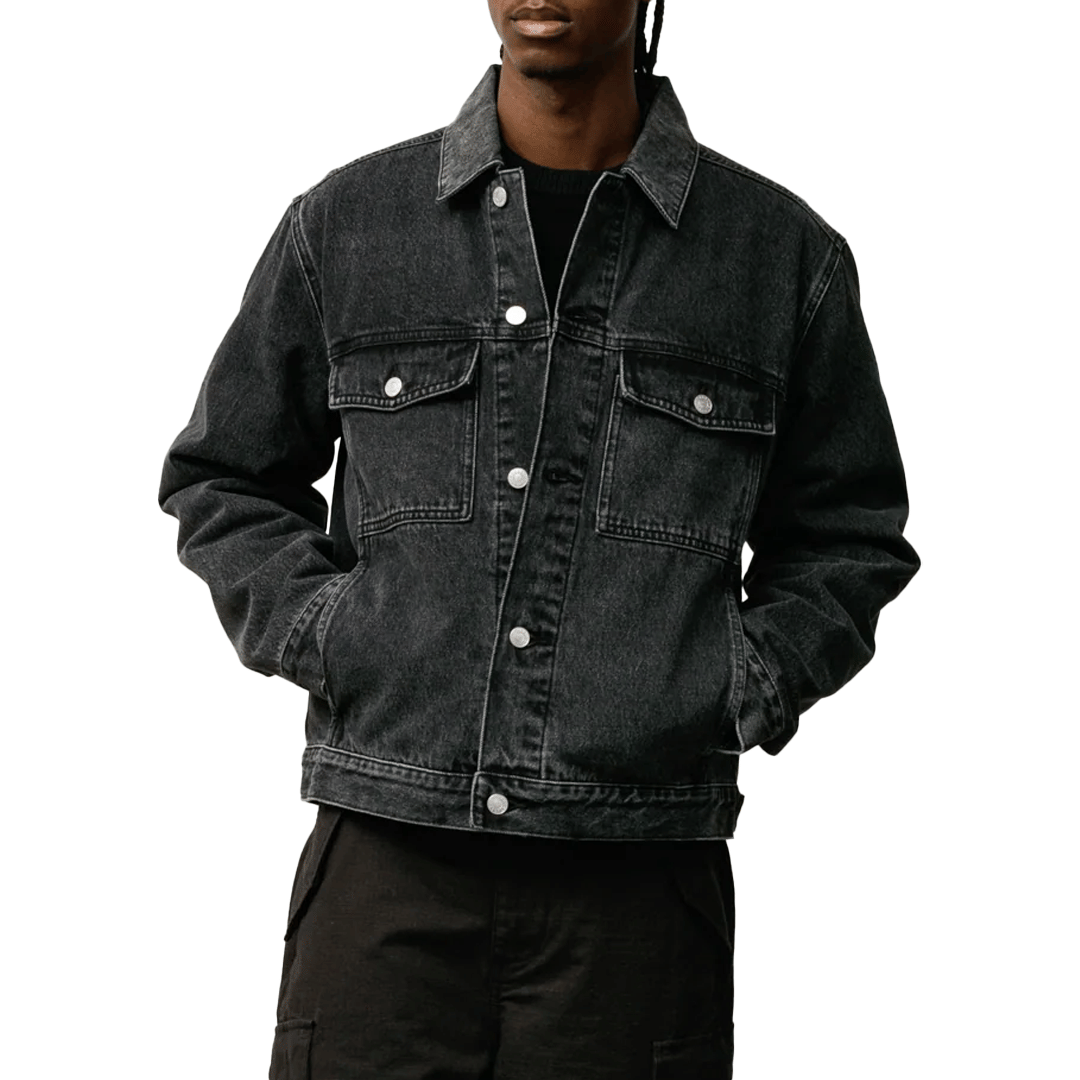 Stussy LINED DENIM TRUCKER JACKET BLACK