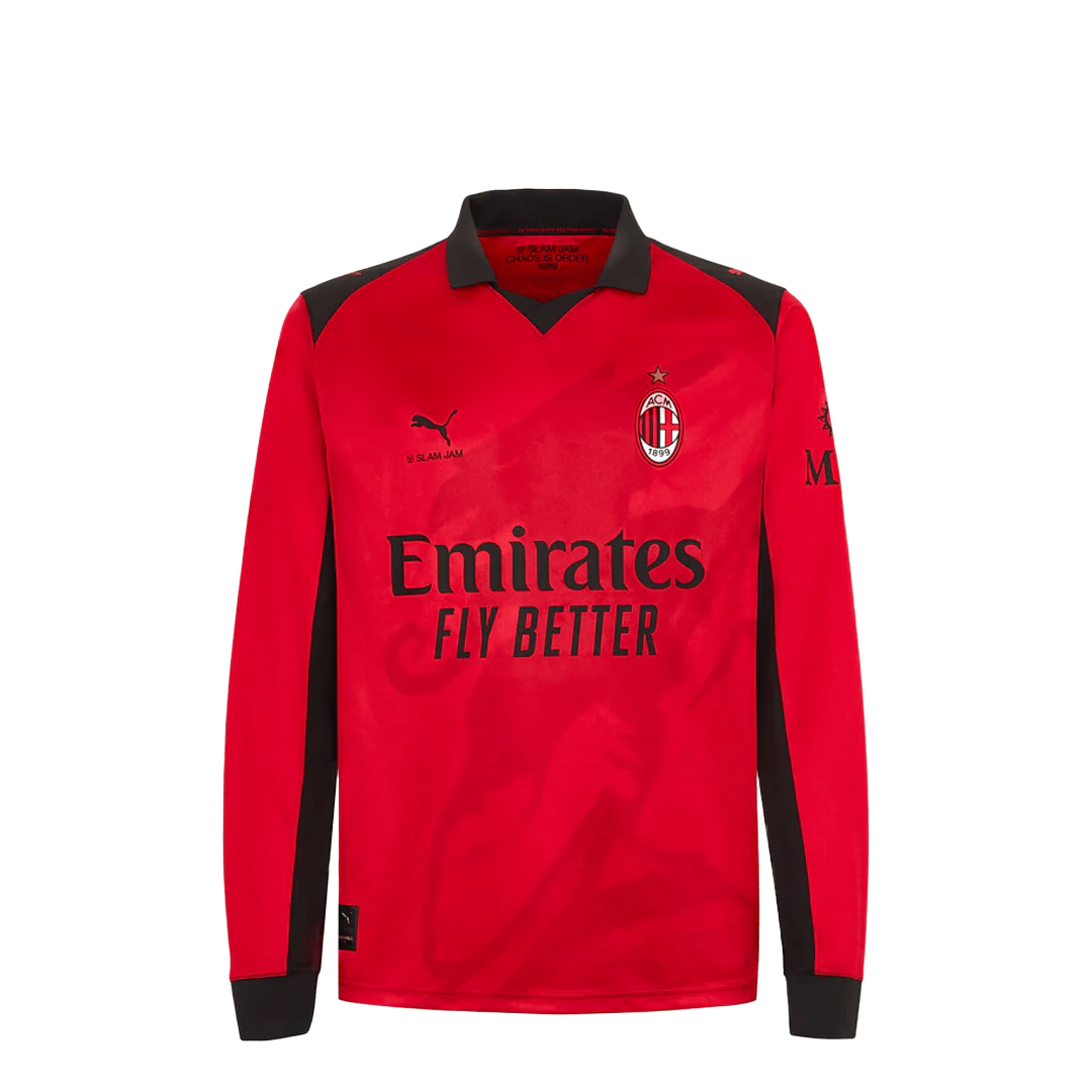 Puma SLAM JAM + AC MILAN 4TH KIT LIMITED EDITION LS JERSEY "FOR ALL TIME RED"