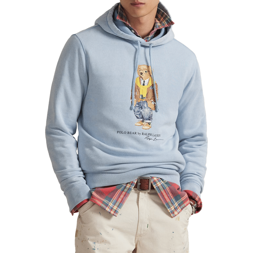 Polo Ralph Lauren GARMENT DYED FLEECE HOODIE SOUTHPORT BLUE/HERITAGE BEAR