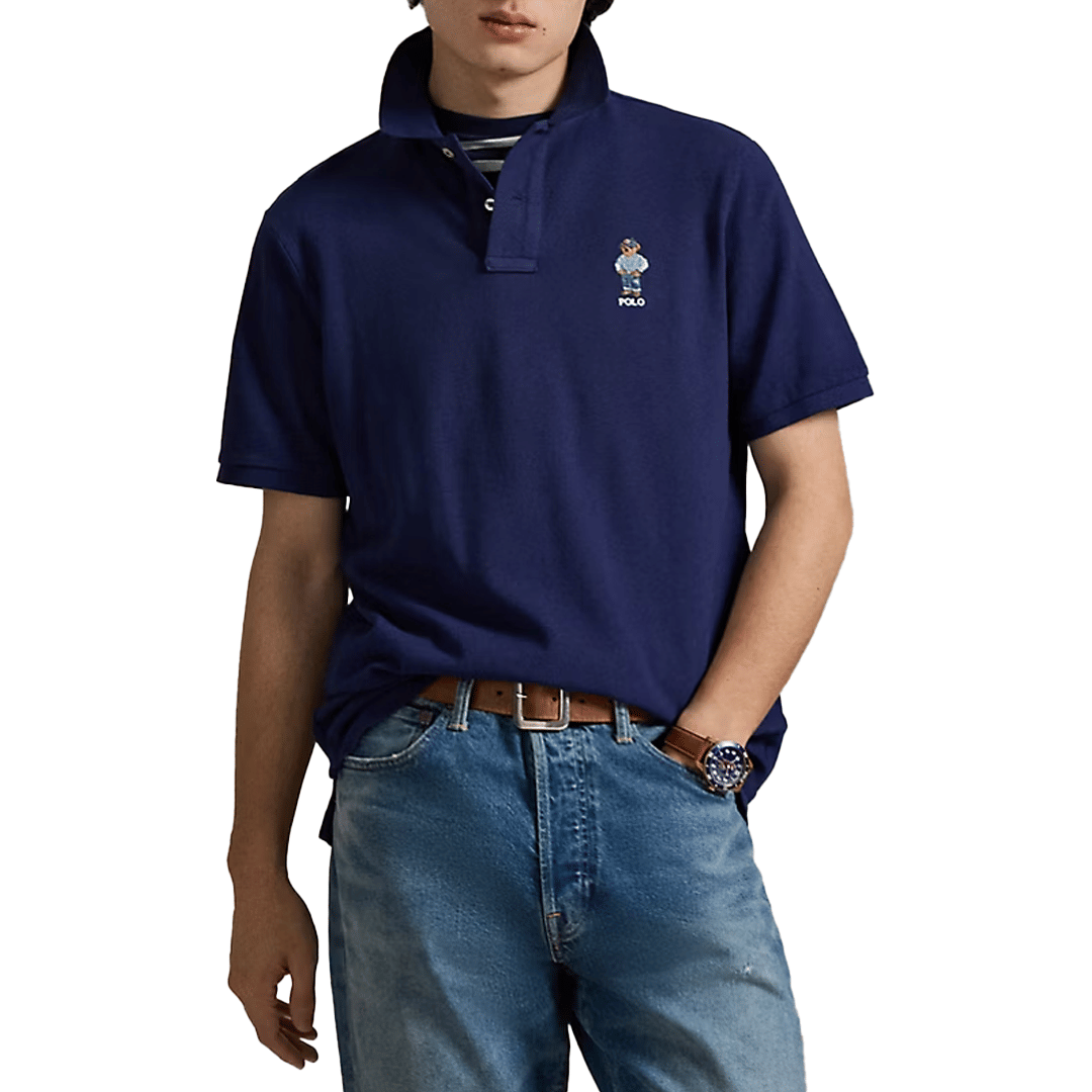 Polo Ralph Lauren CLASSIC FIT POLO BEAR MESH KNIT SHIRT FRESHWATER DENIM