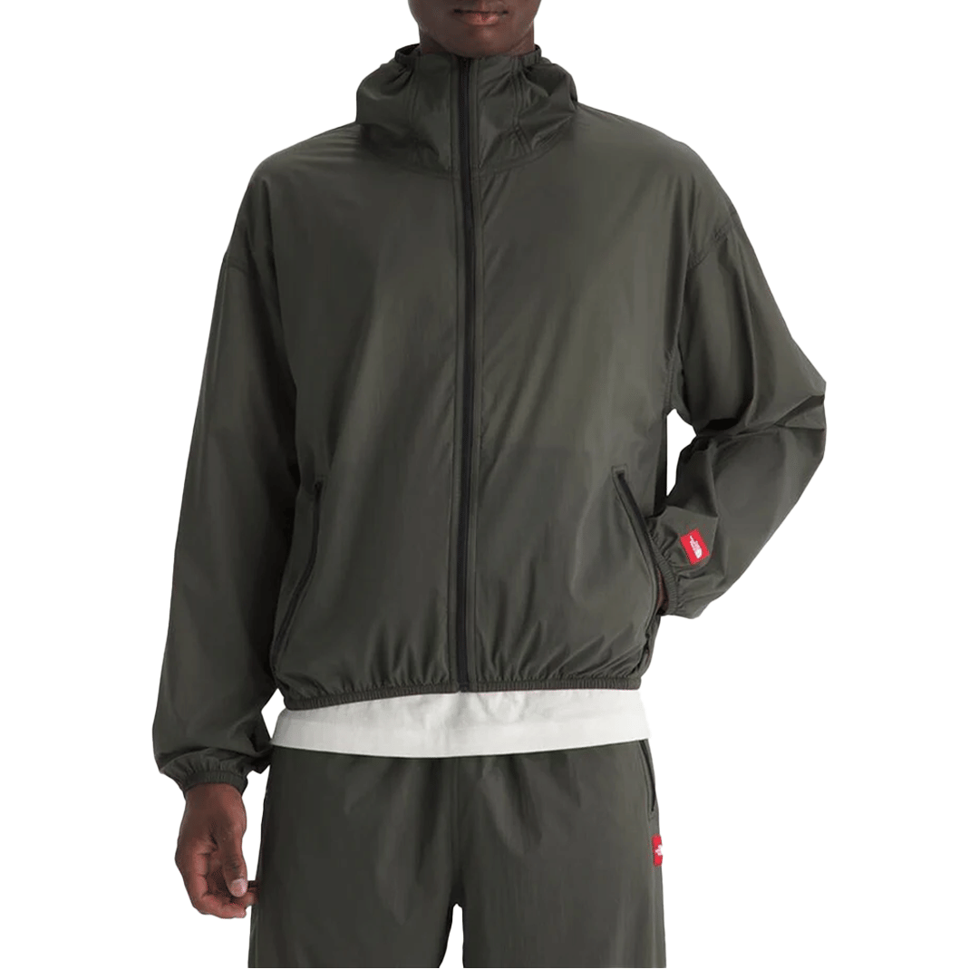 The North Face RED BOX PACKABLE HOODED WIND JACKET TAUPE GREEN