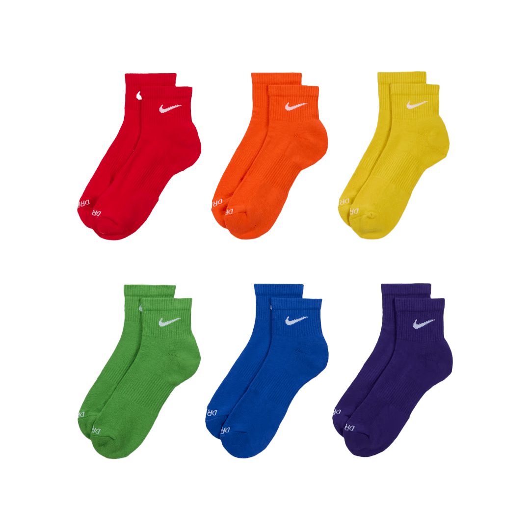 Nike EVERYDAY PLUS CUSHIONED TRAINING ANKLE SOCKS (6 PAIRS) MULTI-COLOR