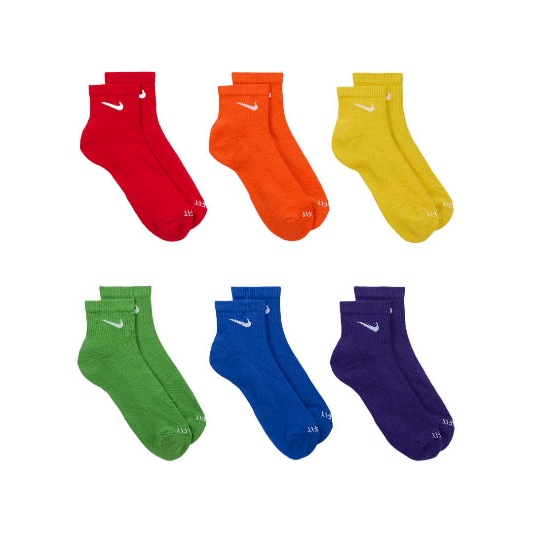 Nike EVERYDAY PLUS CUSHIONED TRAINING ANKLE SOCKS (6 PAIRS) MULTI-COLOR