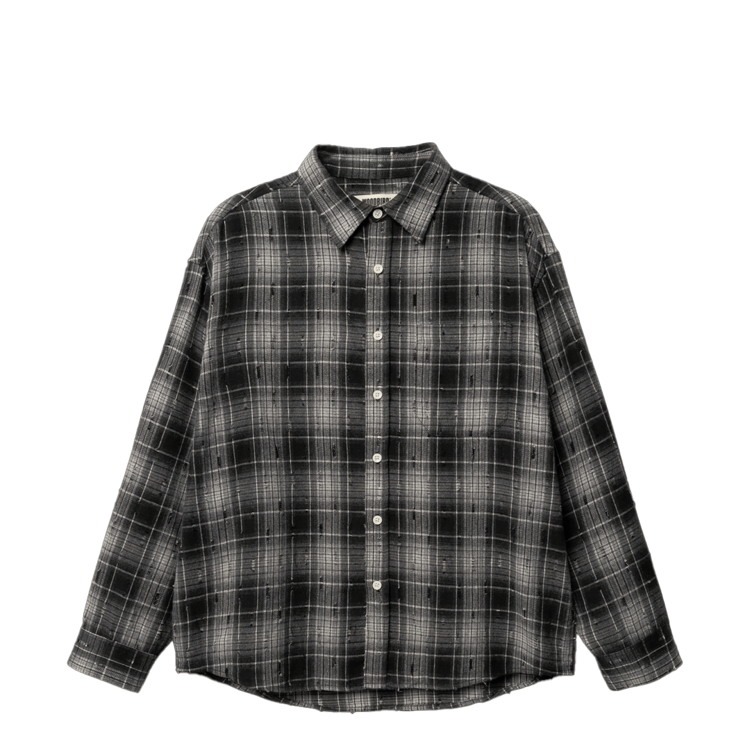 WOODBIRD JONG CHECK SUPPLY SHIRT BLACK