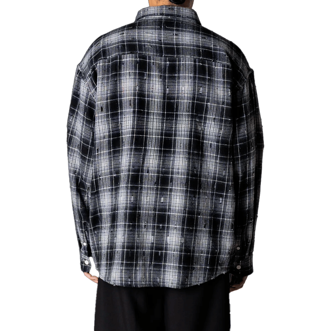 WOODBIRD JONG CHECK SUPPLY SHIRT BLACK