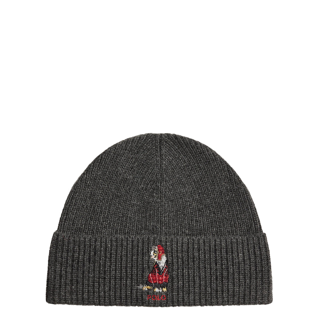 Polo Ralph Lauren DOG EMBROIDERED RIB KNIT BEANIE