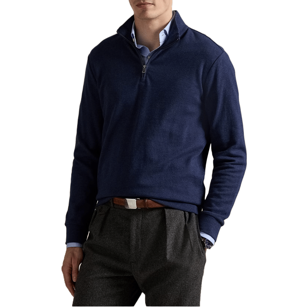 Polo Ralph Lauren TEXTURED QUARTER-ZIP PULLOVER NAVY