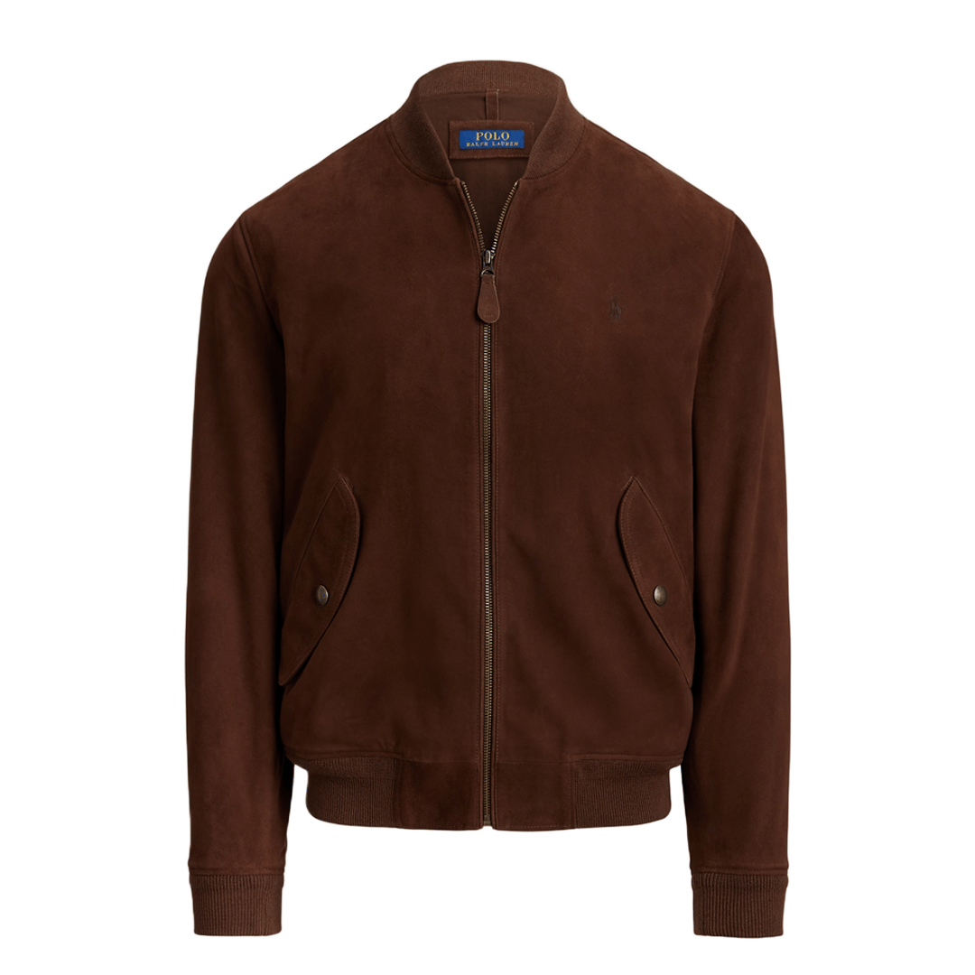 Polo Ralph Lauren SUEDE FLIGHT JACKET COOPER BROWN