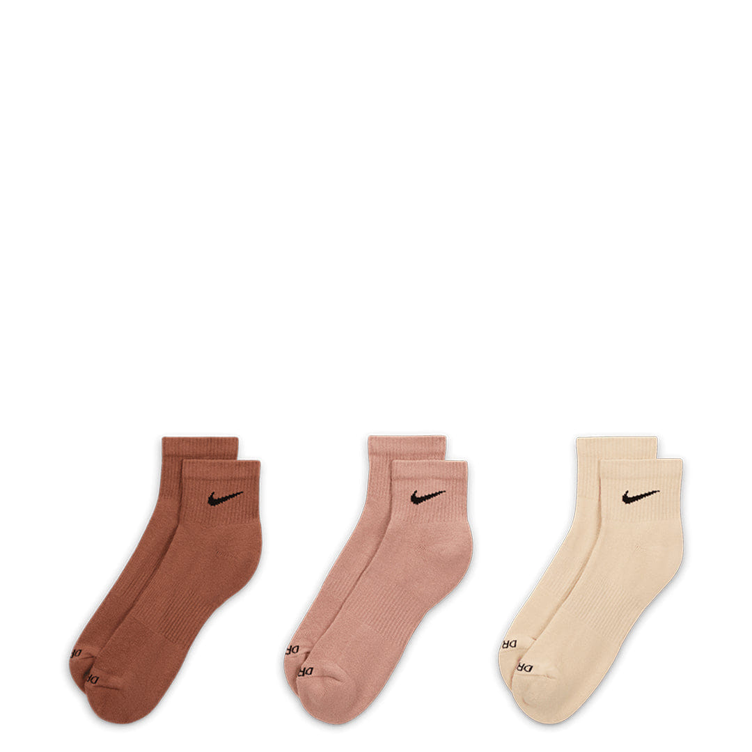 Nike EVERYDAY PLUS CUSHIONED ANKLE SOCKS 3 PACK BROWN MULTI