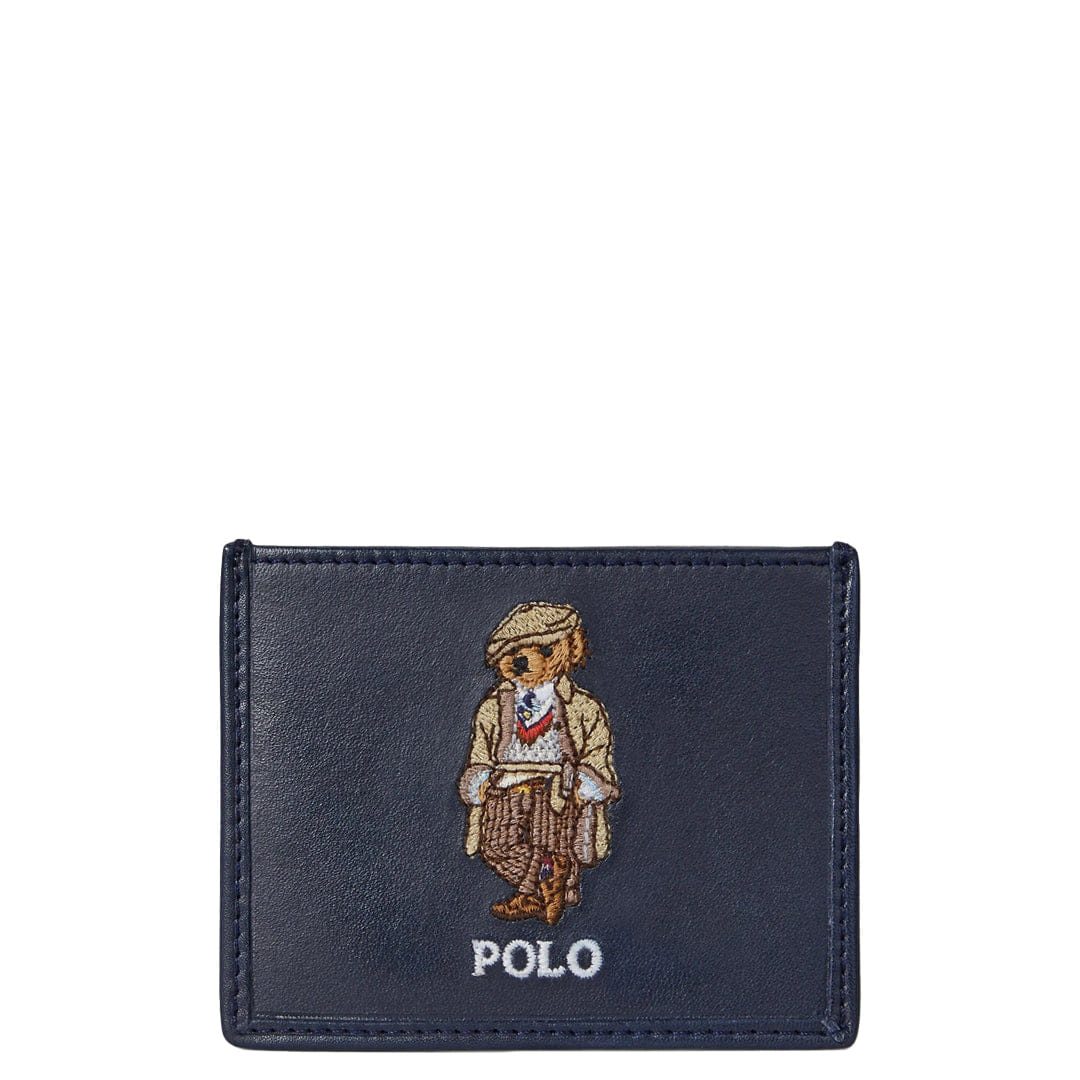 Polo Ralph Lauren EMBROIDERED BEAR LEATHER CARD HOLDER