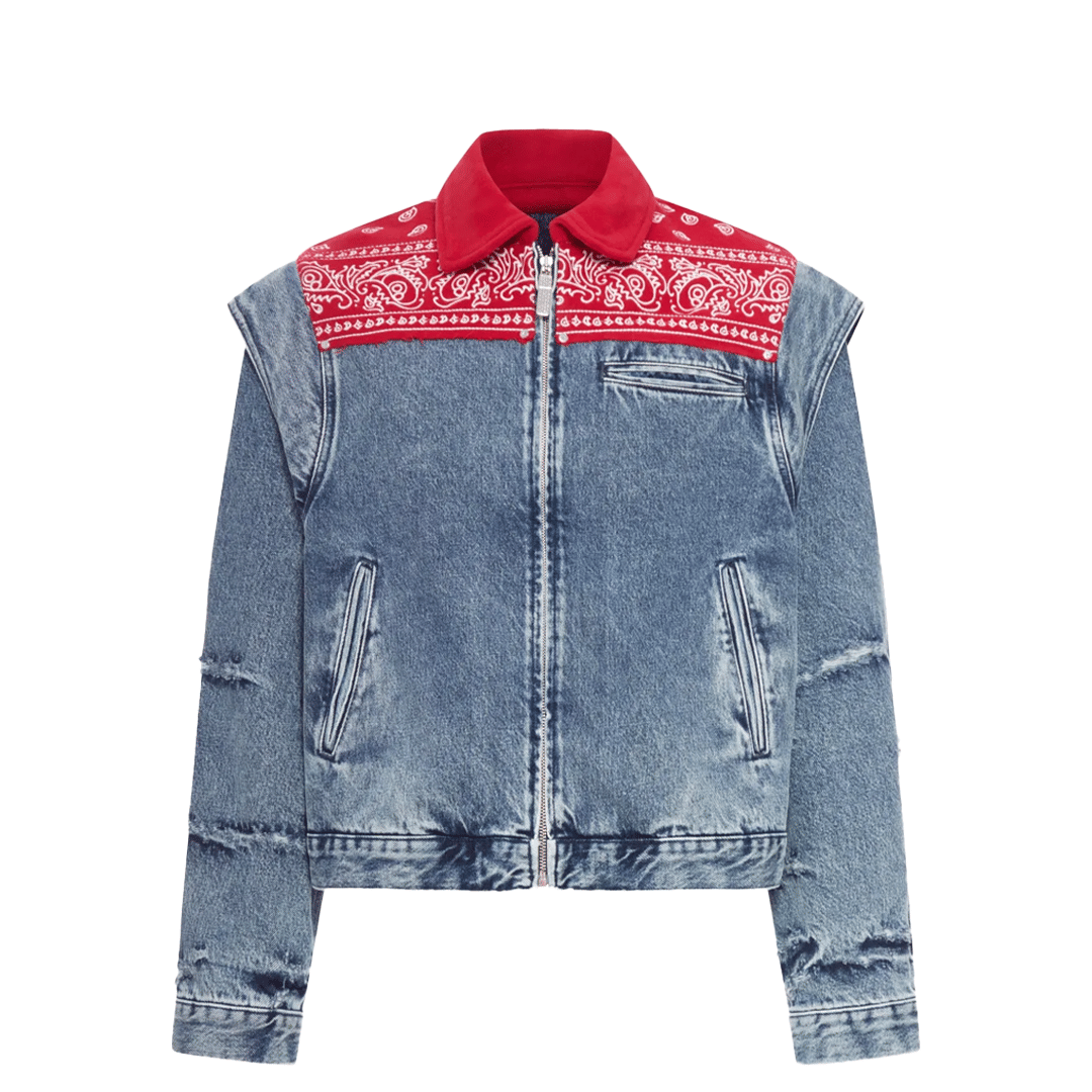 PDF CHANNEL CAPE JACKET BLUE WASH/RED BANDANA