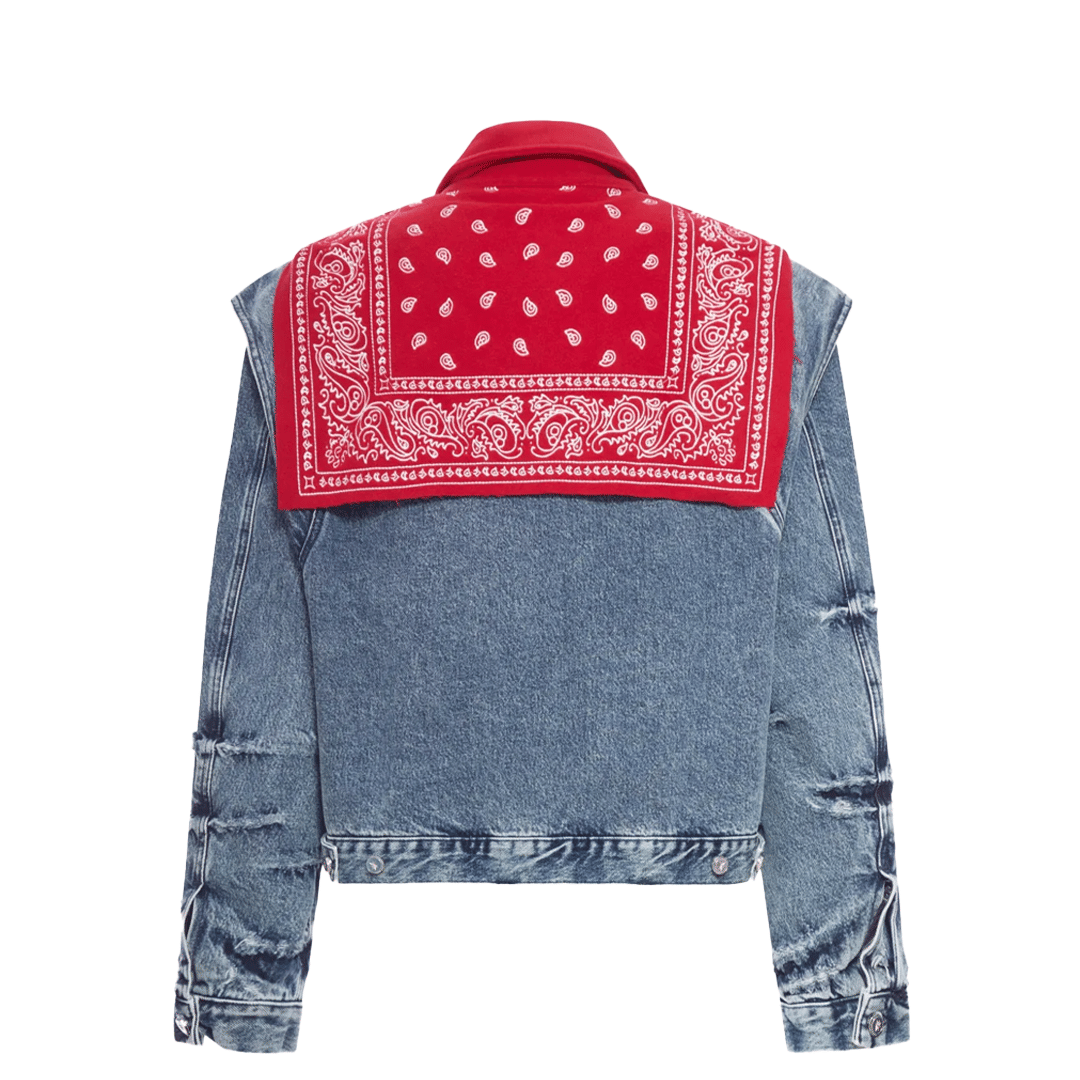 PDF CHANNEL CAPE JACKET BLUE WASH/RED BANDANA