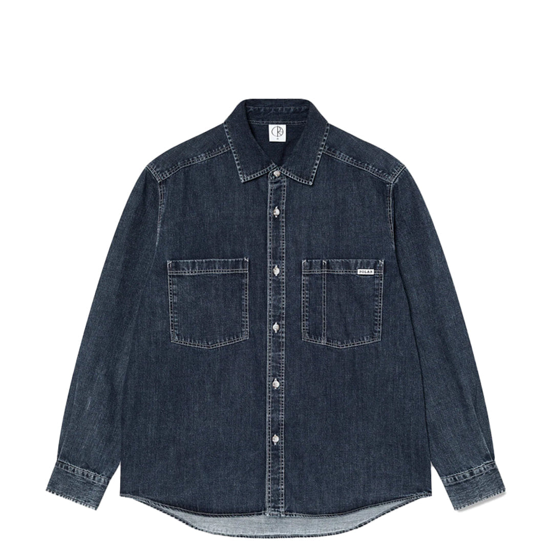 POLAR MIKE LONG SLEEVE SHIRT DENIM - WASHED BLUE