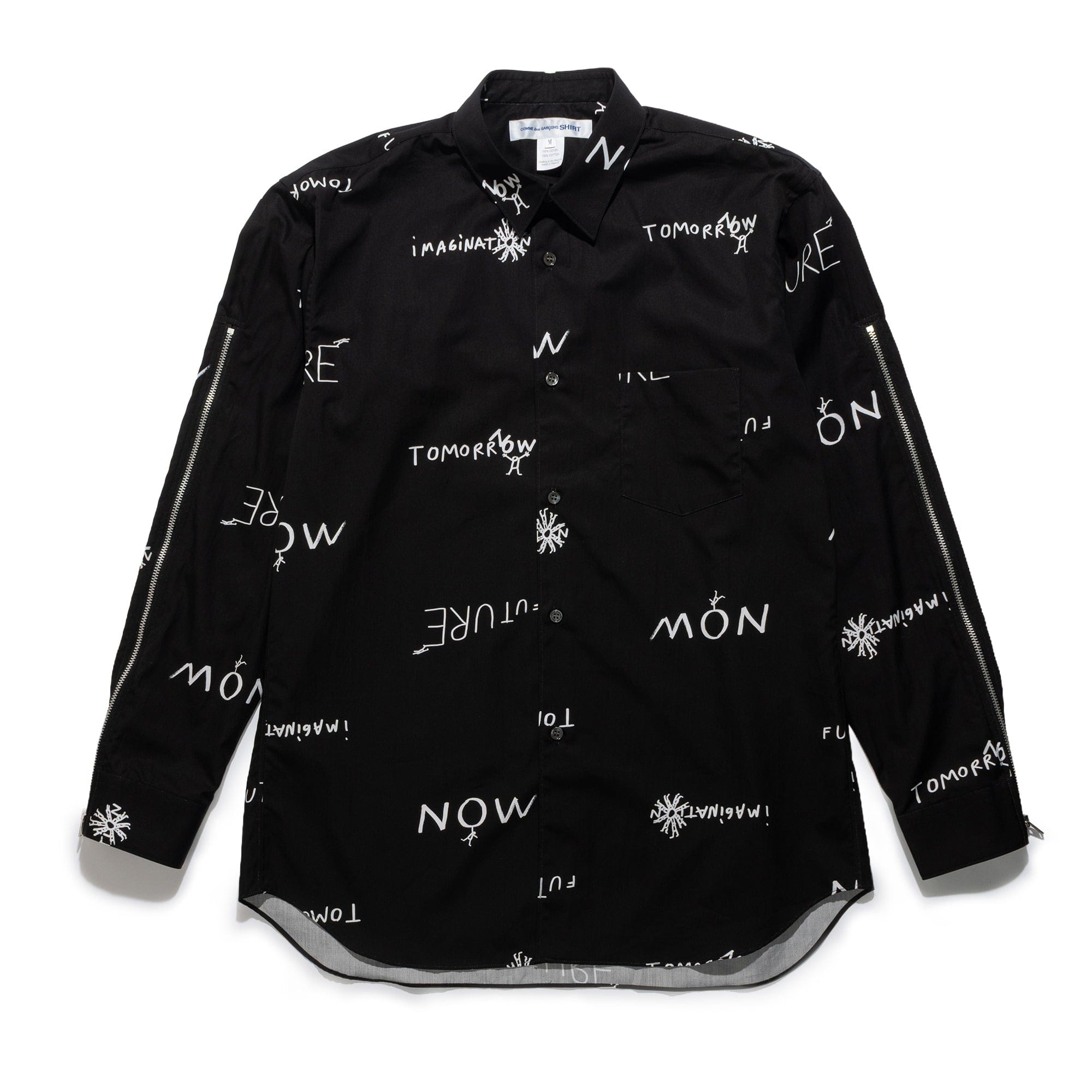 Comme Des Garcons SHIRT CDG Shirt Slogan Shirt Black FQ-B039-S26-1