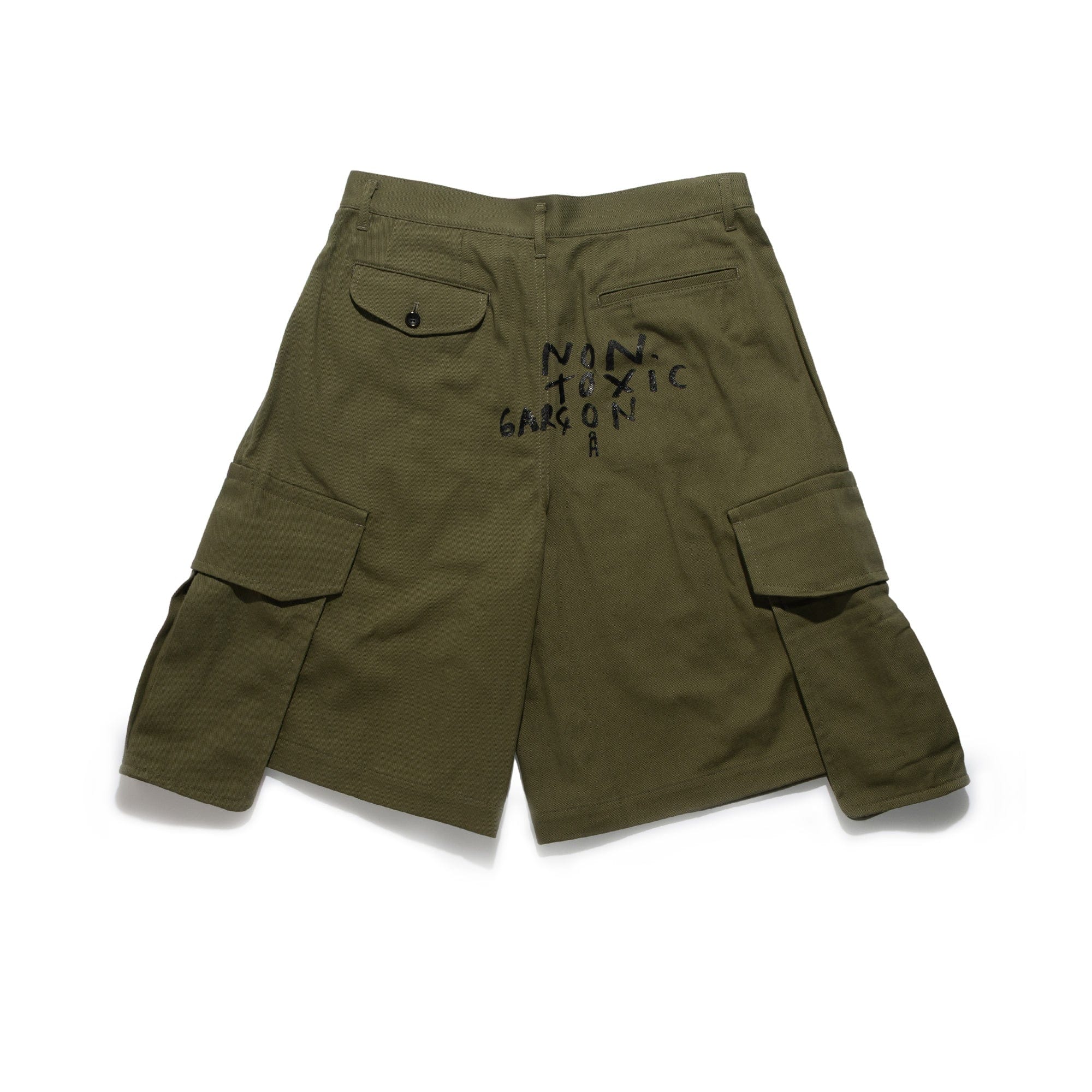 Comme Des Garcons SHIRT CDG Shirt Print Cargo Shorts Khaki FQ-P504-S26-2